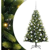 vidaXL Umjetna zložljiva božićna jelka 150 LED Zelena 120 cm PVC in PE | Shoptok.si