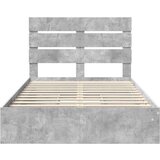  Postelja s shranjevanjem z vzglavjem Betonsko siva 135 x 190 cm, (5000105878) | Shoptok.si