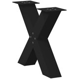 vidaXL noge kavne mize v obliki črke x 2 kosa črna 60x(42-43) cm jeklo | Shoptok.si