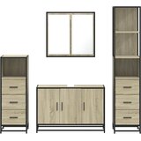 4-dijelni set kupaonskog namještaja boja hrasta sonome drveni | shoptok.hr