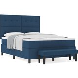  Postelja z vzmetnico in klopjo Modra 140x190 cm Tkanina, (22083574) | Shoptok.si