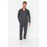 Trendyol Anthracite Men Regular Fit Woven Pajamas Set | Shoptok.si