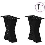 vidaXL Noge za stolić u obliku slova X 2 kom crne 30x(30-31) cm čelik | shoptok.hr