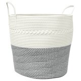  Košara za pohranu sivo-bijela Ø 43x38 cm pamučna | shoptok.hr