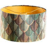 QAZQA Velours lampenkap blad dessin met gouden binnenkant 35/35/20 | Shoptok.si