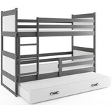 Rico drveni dječji krevet na kat s tri kreveta - sivi - bijeli - 200*90cm | shoptok.hr