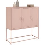  Visoka komoda ružičasta 100,5x39x107 cm čelična | shoptok.hr