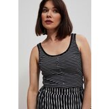 Marisse Black And White Striped Button-Up Top | ePonuda.com