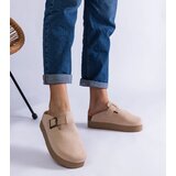 Gemre Beige women's platform slippers with buckle Armitage | Shoptok.si