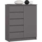 AKORD KOMODA K80 1D 5SZ PK GRAFITNO SIVO, (21703008) Cene