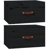 vidaXL Stenska nočna omarica 2 kosa črna 40x29,5x22 cm | Shoptok.si