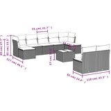  10-dijelni set vrtnih sofa s jastucima bež od poliratana | shoptok.hr