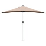 vidaXL Vrtni dežnik Taupe 294 x 150 x 224 cm blago | Shoptok.si
