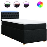  Krevet s oprugama i madracem crni 90x200 cm od tkanine | shoptok.hr