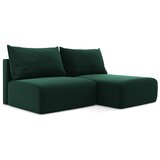 Makamii Temno zelena žametna raztegljiva/s prostorom za shranjevanje kotna sedežna garnitura (desni kot/z ležalnikom) Kalena – | Shoptok.si