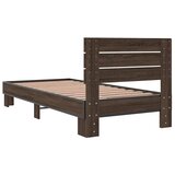  Okvir za krevet smeđi hrast 90x200 cm konstruirano drvo i metal | shoptok.hr