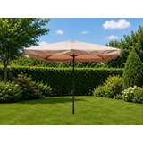 Aluminijumski suncobran 300 x 300 cm sivo-braon - bez postolja Cene
