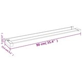 Polica za stijenku tuš-kabine crna 90 cm aluminijska | shoptok.hr