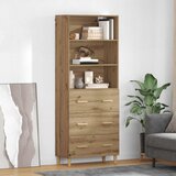 vidaXL Visok predalnik s predalom Umetni hrast 69,5 x 32,5 x 180 cm | Shoptok.si