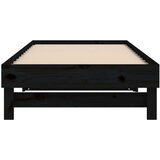  Izvlečna dnevna postelja črna 2x(90x200) cm trdna borovina, (20725524) | Shoptok.si