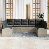  Set sofe s jastukom Svijetlo siva Poli Ratan | shoptok.hr