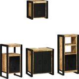 vidaXL Set namještaja za kupaonicu 4 pcs Smeđa Čvrsto drvo manga | shoptok.hr
