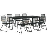 vidaXL 9-dijelni vrtni blagovaonski set od PVC ratana crni | shoptok.hr