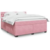 vidaXL Box spring postelja z vzmetnico roza 180x200 cm žamet | Shoptok.si