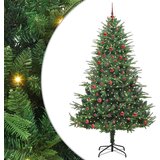 vidaXL Umjetno božićno drvce s rasvjetom i setom kuglica Zelena 210 cm | shoptok.hr
