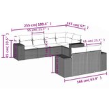  7-dijelni set vrtnih sofa od poliratana s jastucima crni | shoptok.hr