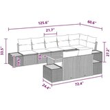  Sjedeća garnitura za vrt s jastukom 8 pcs Crna Poliratana | shoptok.hr