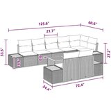  Vrtna sedežna garnitura z blazino 9 pcs Črna Poly ratan, (5000135879) Slike
