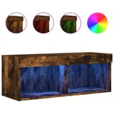 Maison Chic TV omarica - TV stojalo - Televizijska omarica z LED lučkami dimljeni hrast 80x30x30 cm, (21699408) | Shoptok.si