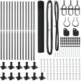 vidaXL Set ogradnih stupova Set od 2 Siva Metal i PVC 25 x 1 m | shoptok.hr