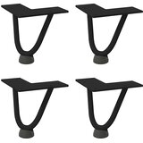  Noge za ukosnice za stolić za kavu 4 kom. Crne 10 cm Puni čelik | shoptok.hr