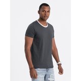 Ombre Men's t-shirt with raw finish - dark grey | ePonuda.com