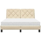 vidaXL Krevet s madracem krem 120 x 200 cm od tkanine | shoptok.hr