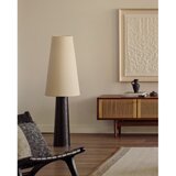 Kave Home Stoječa svetilka s tekstilnim senčilom v črni in kremno beli barvi (višina 129 cm) Senni – | Shoptok.si