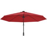  Zidni suncobran s LED svjetlima jarkocrveni 290 cm | Shoptok.si