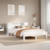 vidaXL Krevet s regalom z knjige bez madraca bijeli 140x200cm borovina Cijene