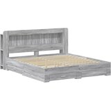  Okvir kreveta s pohranom s uzglavljem Siva Sonoma 200 x 200 cm | shoptok.hr