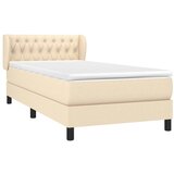  Krevet s oprugama i madracem krem 100 x 200 cm od tkanine | shoptok.hr