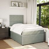 vidaXL Krevet s oprugama i madracem svjetlosivi 120x190 cm baršunasti | shoptok.hr
