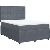 vidaXL Krevet s oprugama i madracem tamnosivi 140x190 cm baršunasti | shoptok.hr