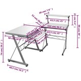  Kutni stol za računalo bijeli 132x112x99 cm konstruirano drvo | Eponuda.ba