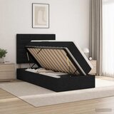  s madracem i skladištem Crna 90 x 190 cm tkanina | shoptok.hr