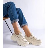 Gemre Ivett Women's Beige Sports Sneakers | Shoptok.si