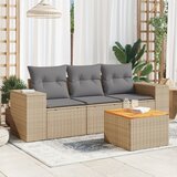 Maison Chic Seti vrtnega pohištva - Vrtna garnitura - Vrtni pohištvo set 4-delna z blazinami bež poli ratan, (21817536) | Shoptok.si