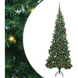 vidaXL Kotično umetno božično drevo Zelena 180 cm PVC in kovina | Shoptok.si