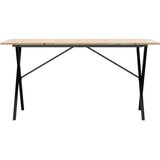  Blagovaonski stol X-oblika 140x80x75 cm od borovine i čelik | shoptok.hr